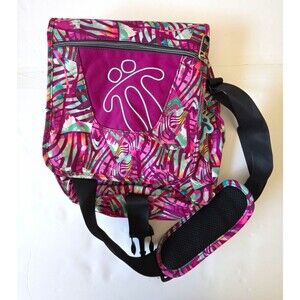 Totto Pink Multicolor Abstract Crossbody Bag Adjustable Strap Zipper Buckle